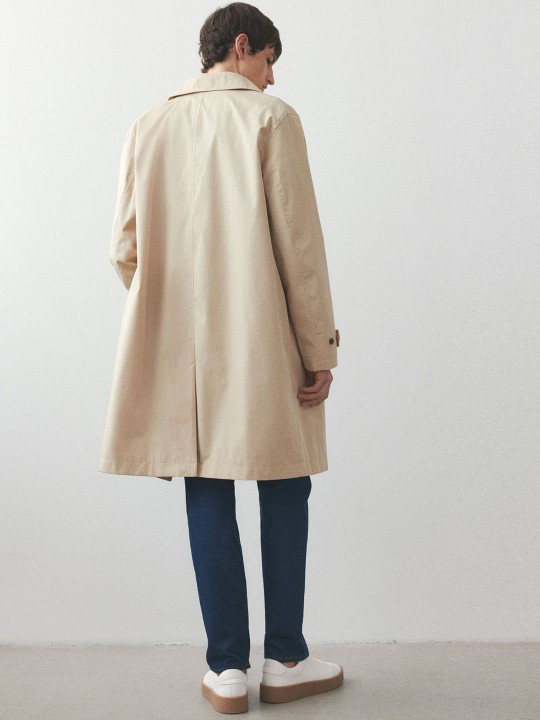 Beige Long Car Coat